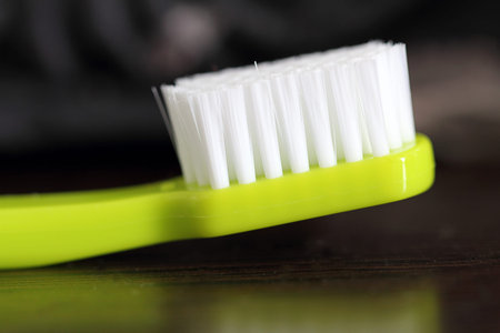 Green toothbrushの写真素材