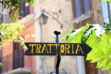 Italian restaurant signの写真素材