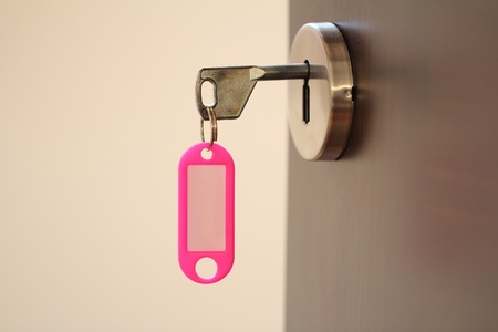 open door with keyの写真素材