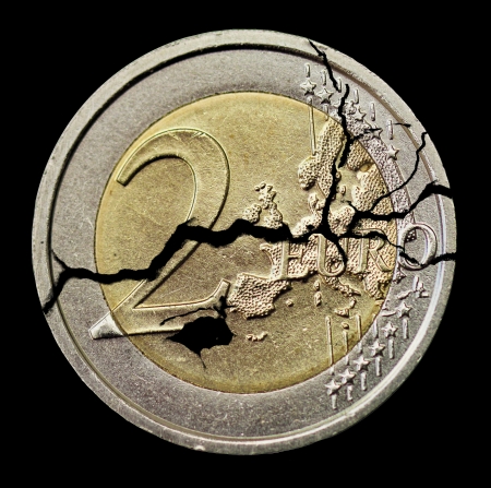 cracked coinの写真素材