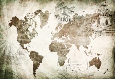 ancient world travel mapの写真素材