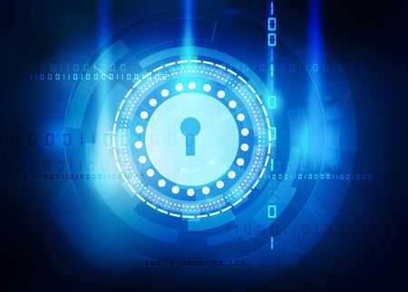 data security abstract blue backgroundの写真素材
