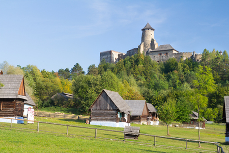 village under castleの写真素材