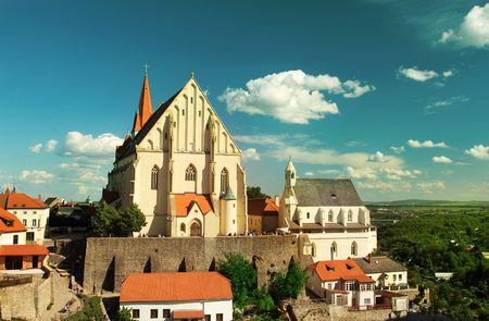 beautiful czech tourist townの写真素材
