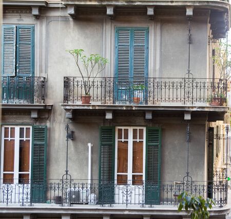 house facade with balconyの写真素材
