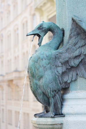WIEN, AUSTRIA - AUGUST, 13: bird statue at Mariahilfer street in Wien town on August, 13, 2015 in Wien, Austriaのeditorial素材