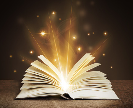 open magical bookの写真素材