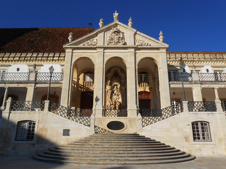 One of the entrances of the University of Coimbra, Portugal.のeditorial素材