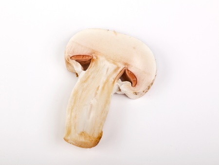 slice of champignon mashroomの写真素材