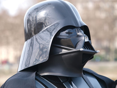 MADRID - MARCH 28: Darth Vader. Star Wars exhibition during the presentation of the new Star Wars...