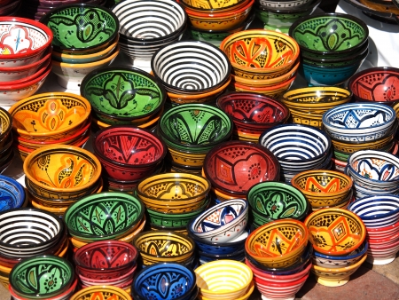 clay pots on the streets of Marrakesh      の写真素材