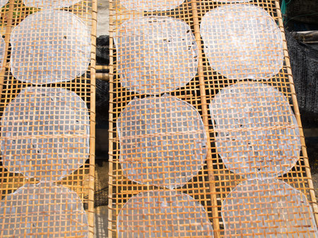 rice paper in mekong delta;vietnam