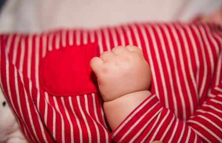 Cute baby toddler handsの写真素材