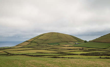 Beautiful green landscape on Terceira island, Azoresの写真素材