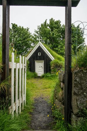 Traditional church on Icelandの写真素材