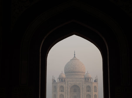 Famous Taj Mahal monument in Agra, Indiaの写真素材