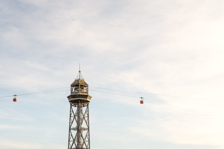 View on funicular in Barcelona, Spainの写真素材