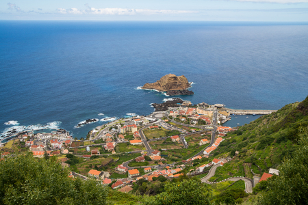 Scenic coastal landscape of Madeira island in Portugalの写真素材