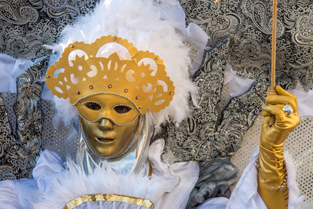 Traditional venetian carnival costume from annual masqueradeのeditorial素材