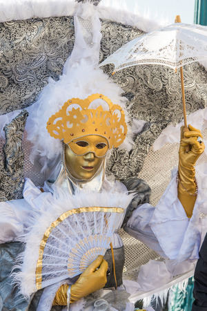Traditional venetian carnival costume from annual masqueradeのeditorial素材