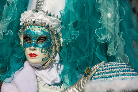 Traditional venetian carnival costume from annual masqueradeのeditorial素材