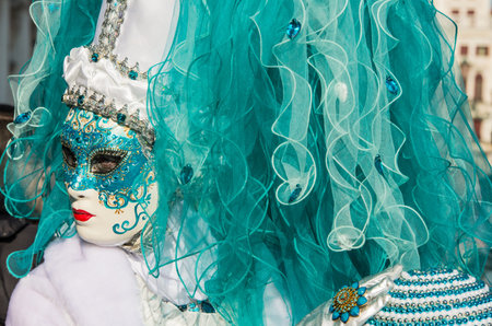 Traditional venetian carnival costume from annual masqueradeのeditorial素材