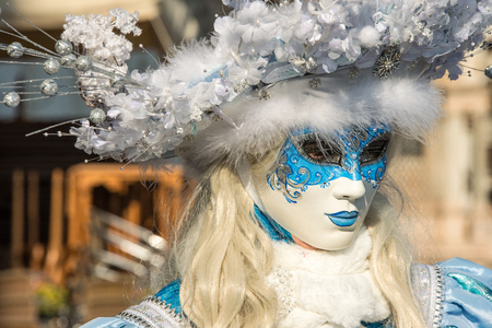 Traditional venetian carnival costume from annual masqueradeのeditorial素材