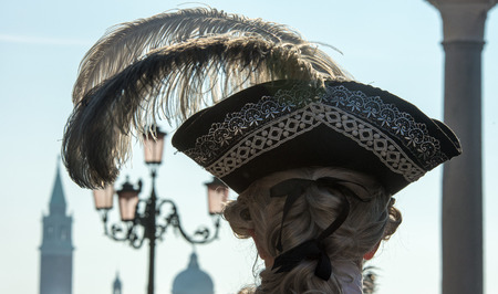 Traditional venetian carnival costume from annual masqueradeのeditorial素材
