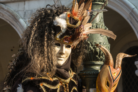 Traditional venetian carnival costume from annual masqueradeのeditorial素材