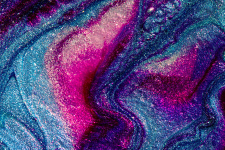 Abstract sparkling multicolor background. Close up nail polish texture.