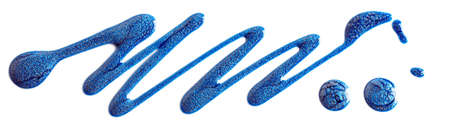Glitter blue nail polish isolated on whiteの写真素材