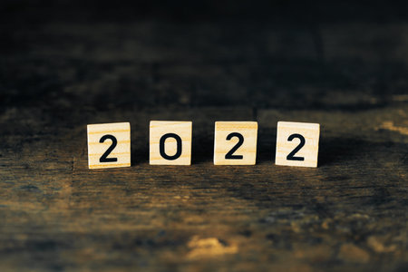 New Year 2022 concept. Christmas background. Holiday decoration concept.の写真素材