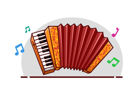 Illustration of accordion musical instrumentのイラスト素材