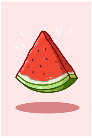 Illustration of a sliced watermelonのイラスト素材