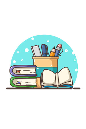 Illustration vector of stationeryのイラスト素材