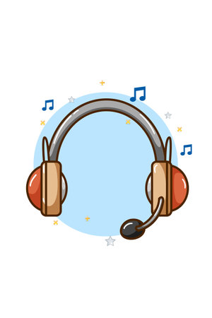 Headphone music icon illustrationのイラスト素材