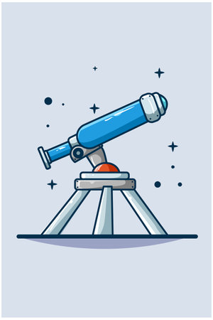 Telescope icon illustration hand drawingのイラスト素材