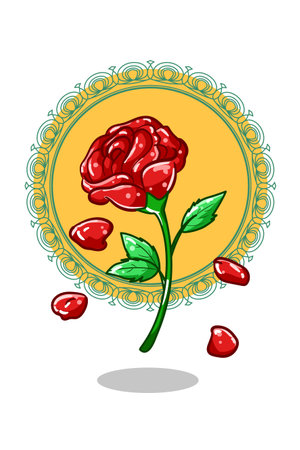 Royal rose illustration hand drawingのイラスト素材