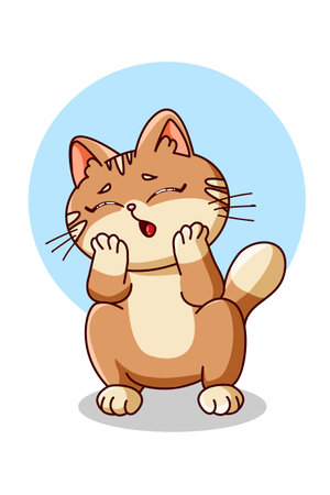Cat with cute face vector illustrationのイラスト素材
