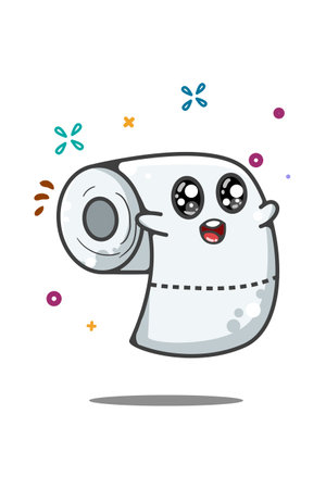 A cute tissue rolls illustration hand drawingのイラスト素材