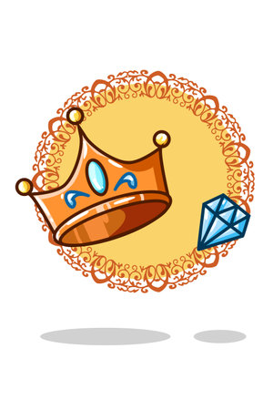 Crown and jewel vector illustrationのイラスト素材
