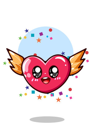 A cute red love vector illustrationのイラスト素材
