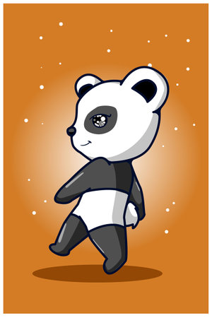A handsome and cool panda hand drawingのイラスト素材
