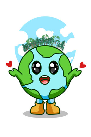 Love the earth vector illustrationのイラスト素材