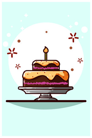 Chocolate tar cake cartoon vector illustrationのイラスト素材