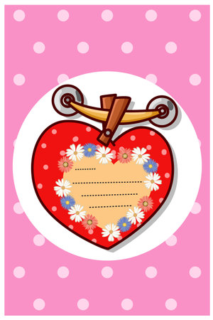 Greeting card valentine day cartoon illustrationのイラスト素材