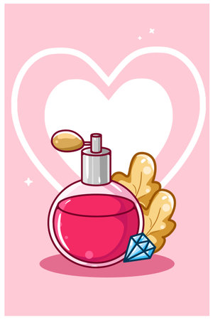 Perfume, diamond cartoon illustration, valentine dayのイラスト素材
