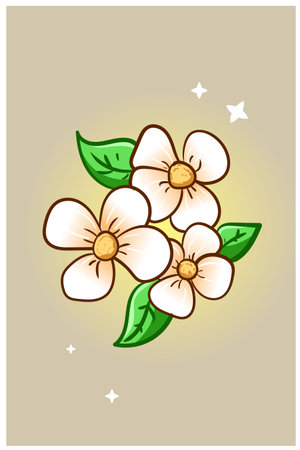 Spring flower blossom cartoon illustrationのイラスト素材