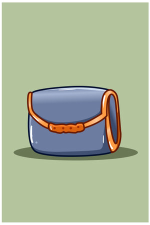 Girl's wallet cartoon illustrationのイラスト素材