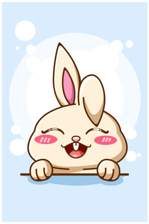 A cute and beautiful rabbit animal character cartoon illustrationのイラスト素材